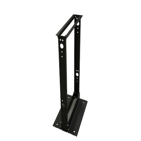 Quest Mfg 2-Post Open Frame Aluminium Floor Rack, 45U, 7' x 19", Black FR1907-45-02